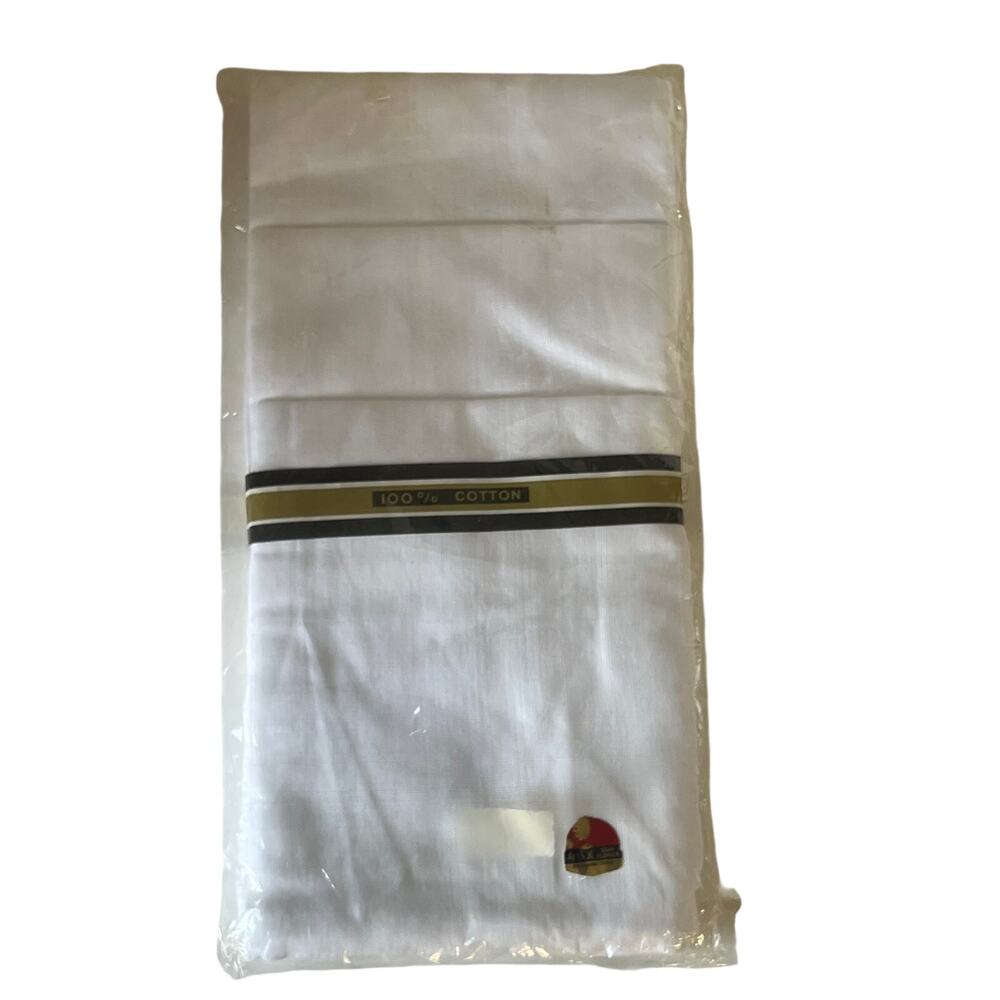 Sun Flower Shanghai China 100% Cotton White Tablecloth Sealed in Package